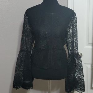 Lace bell sleeve top